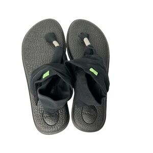 Sanuk Yoga Sling Back Black Sandals Women’s Size 9